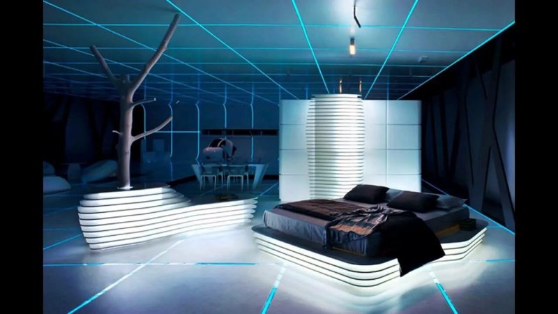 Futuristic style bedroom