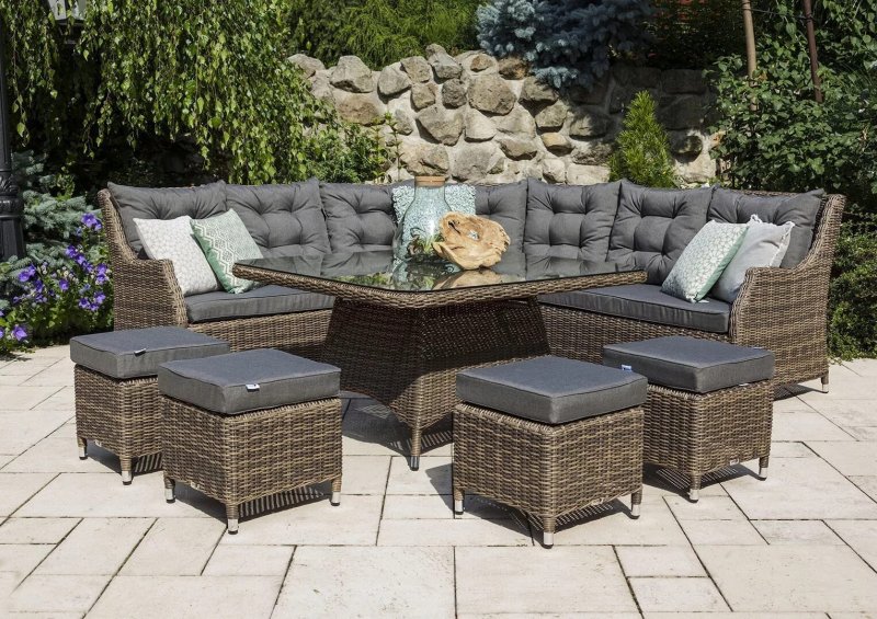 Garden furniture made of artificial rattan