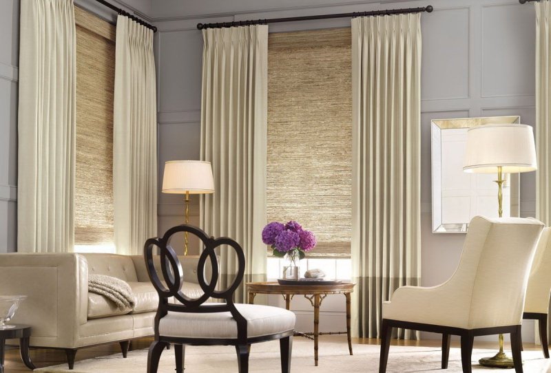 Living room curtains in a modern style