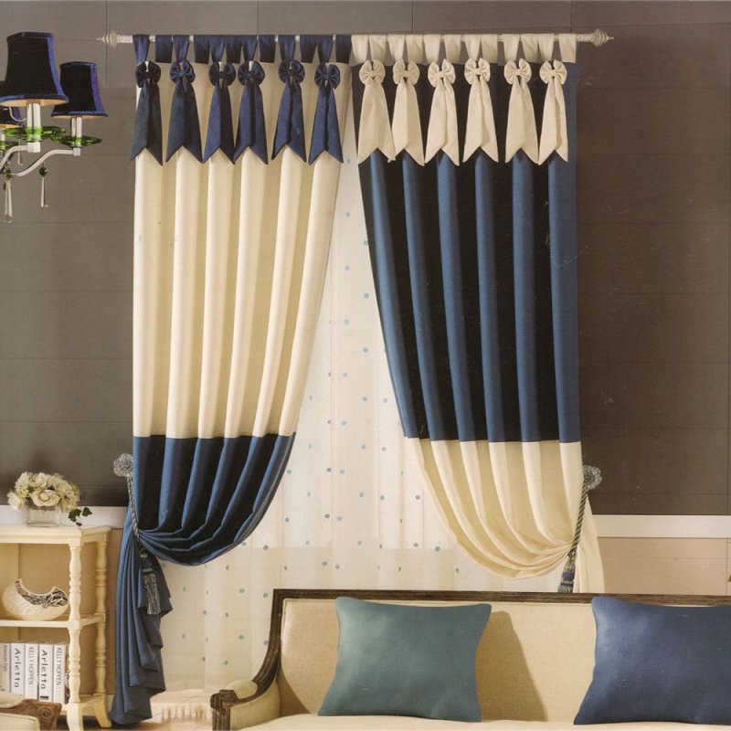 Two -color curtains for the living room