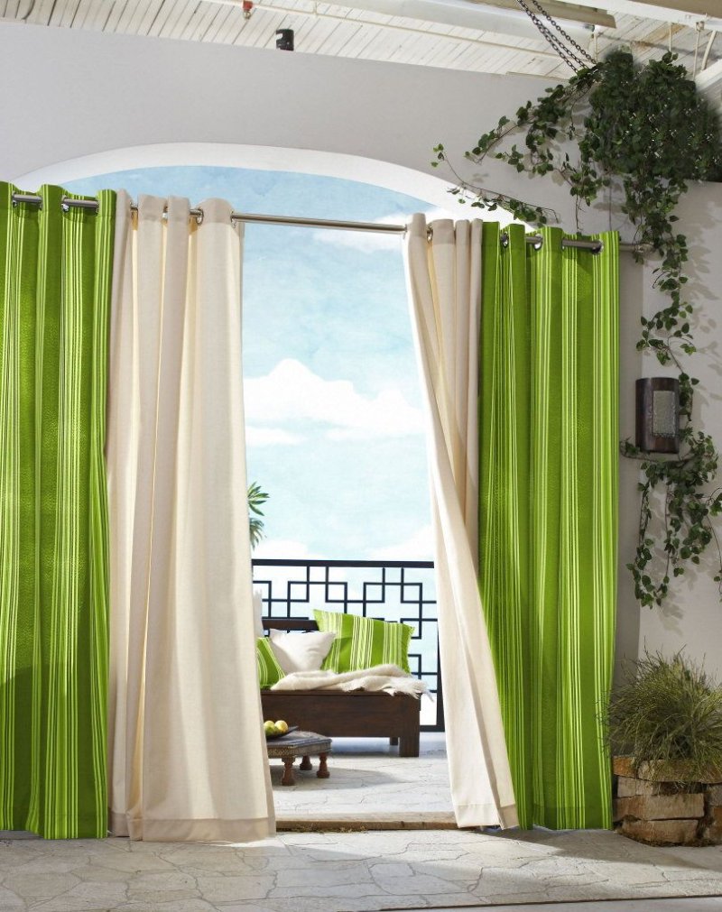 Green curtains