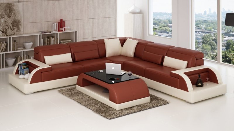 Modern leather sofas