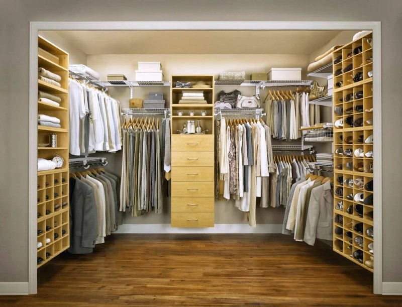 Wardrobe in the room