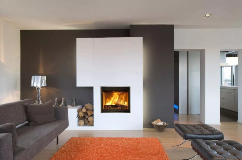 Fireplace in a modern interior