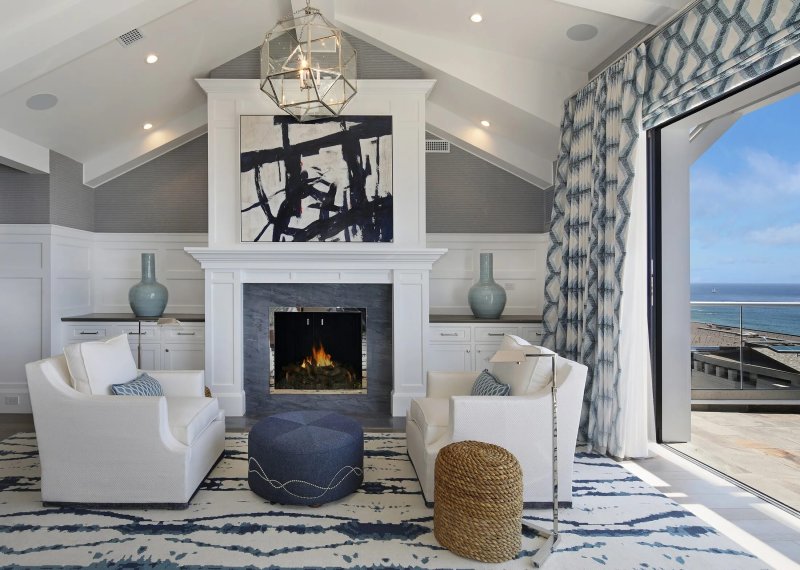 Fireplace in a modern interior