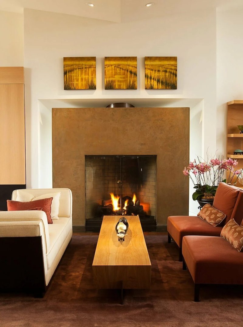 Fireplace in a modern interior