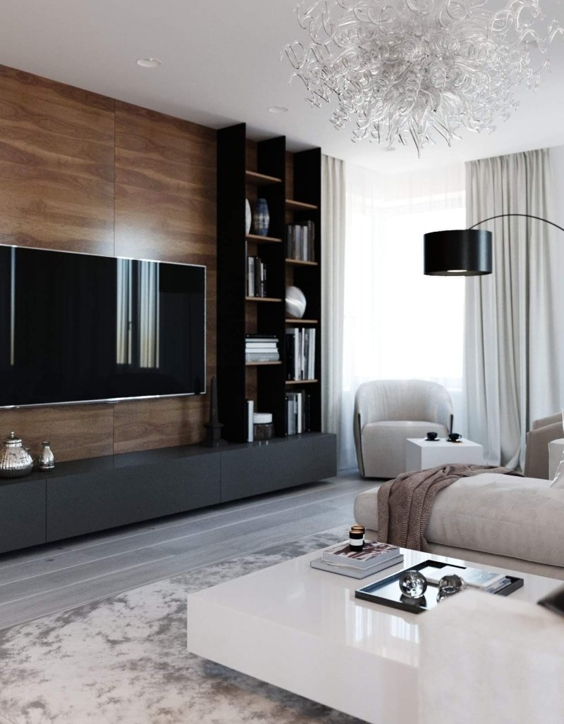 TV zone in the living room in a modern style