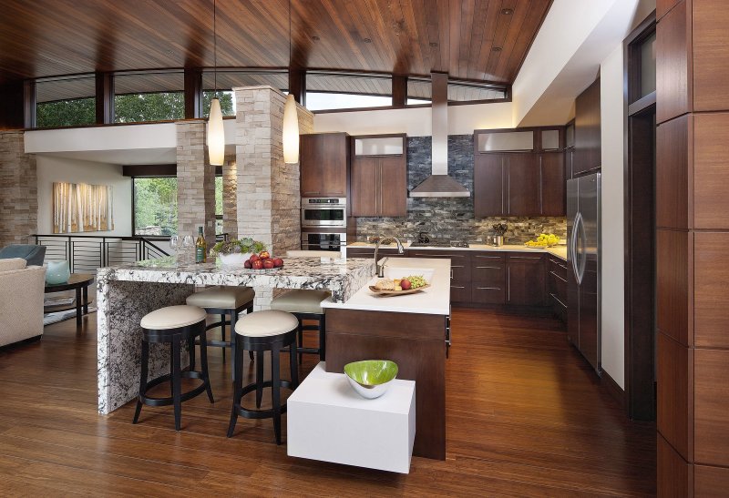 Kitchen design in a private house