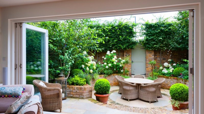 Garden landscape English style patio