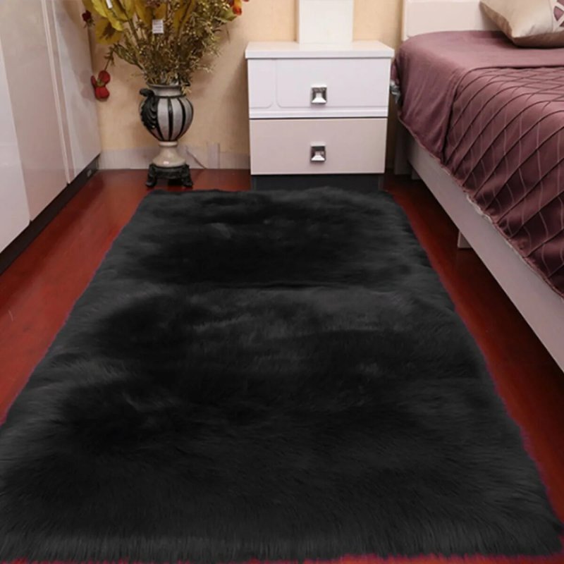 Black fluffy carpet