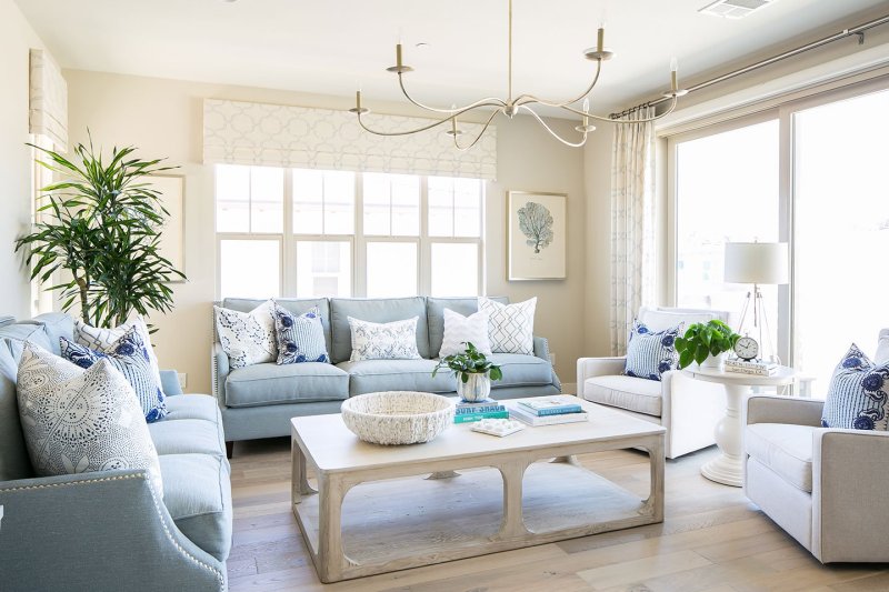 Living room in blue tones