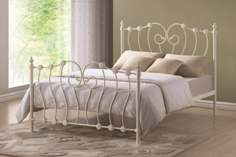 Metal white bed