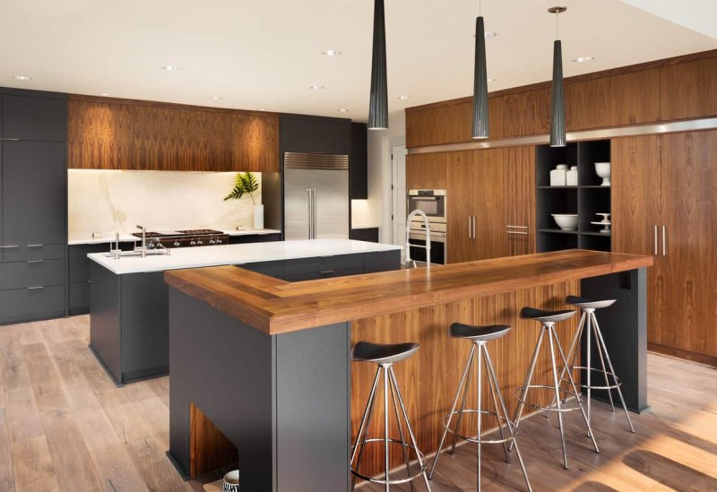 Kitchen design in a modern style with the island