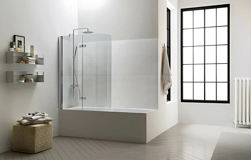 Bath curtain glass