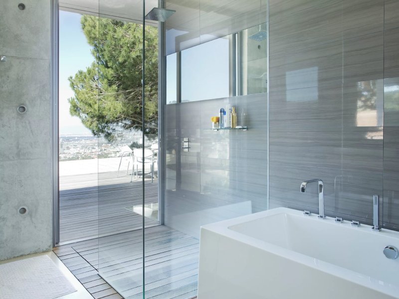 Bathroom with a glass shower