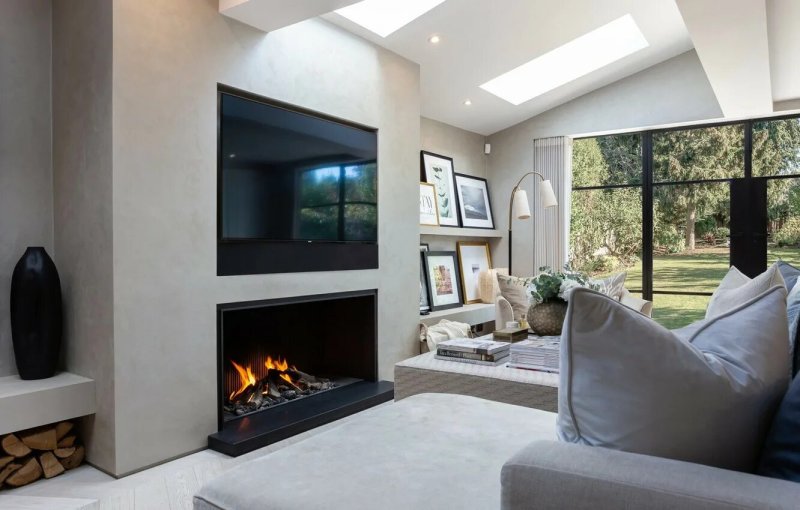 Fireplace in a modern interior