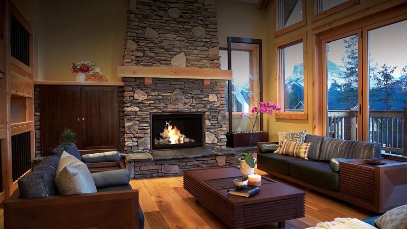 Fireplace interior Shale