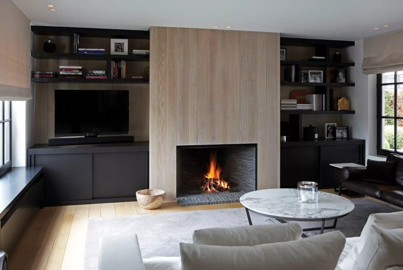 Fireplace in a modern interior