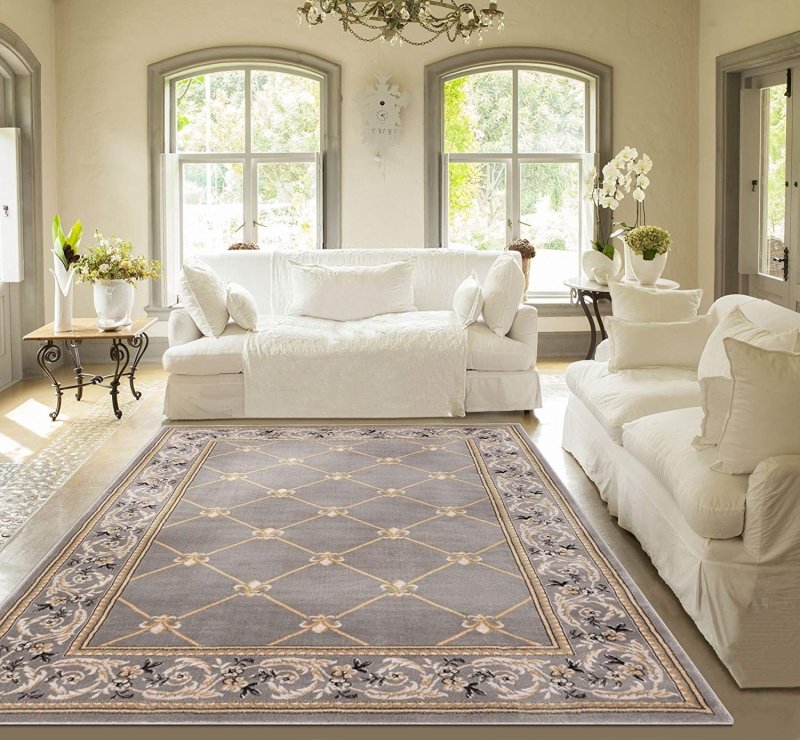 Carpet in the interior of the living room in a modern style