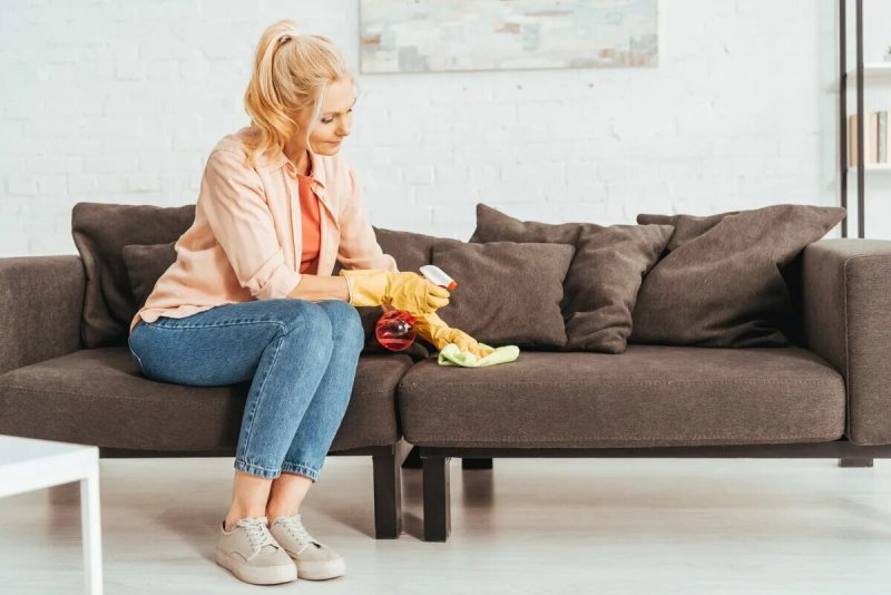 Cleaning the sofa