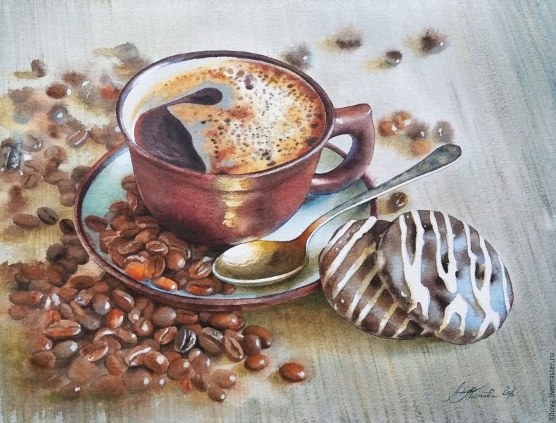 Cup of coffee painting