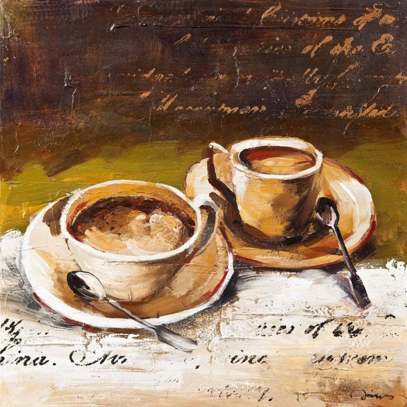 Cup of coffee painting