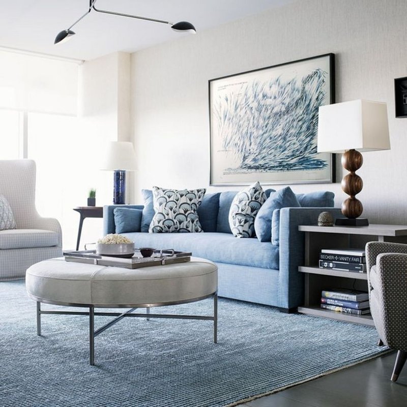 Blue sofa in the interior