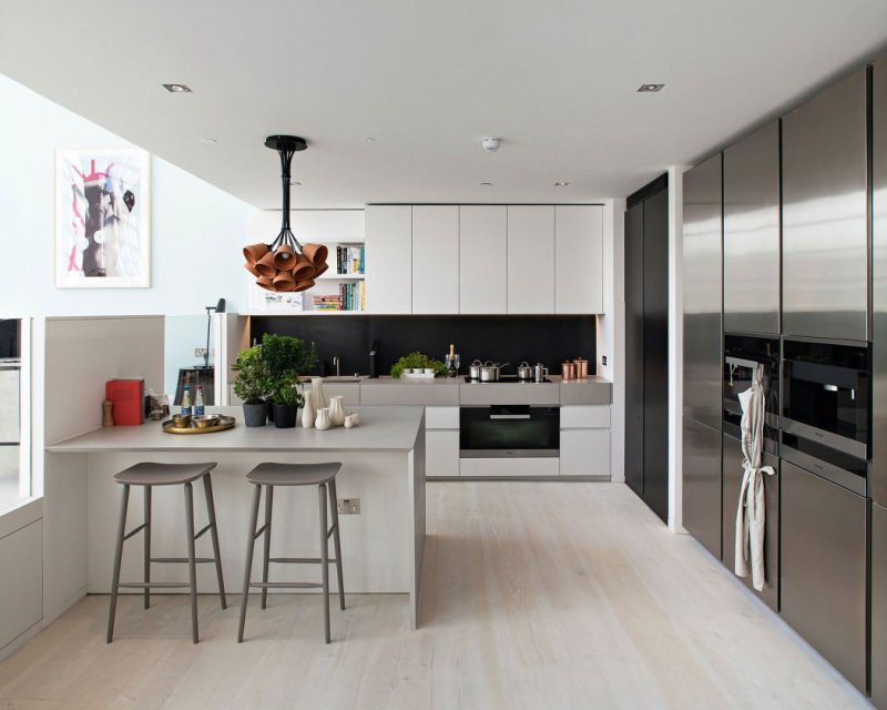 Kitchen in the house in a modern style