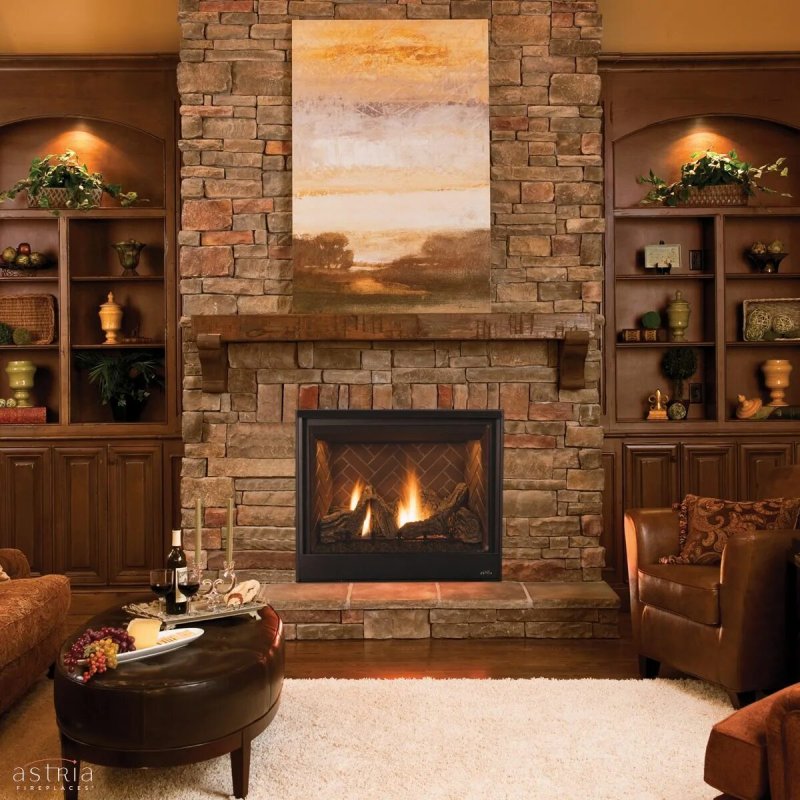 The living room with a fireplace