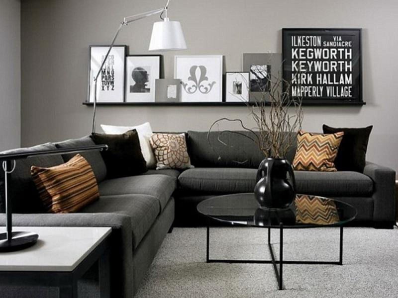 Dark gray sofa