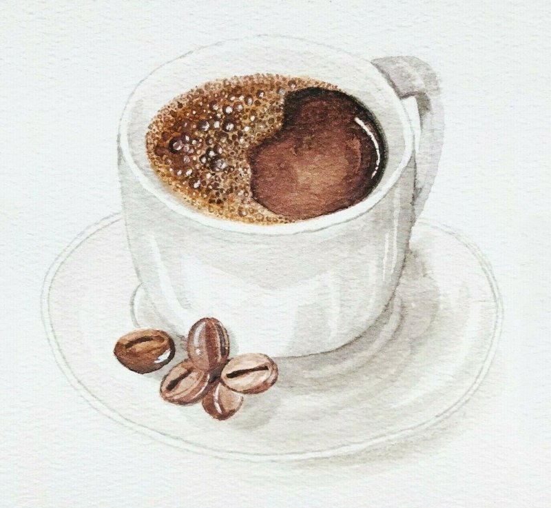 A cup of coffee watercolor