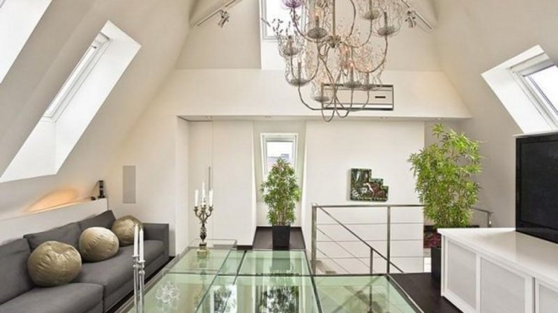 Glass floor in the interior