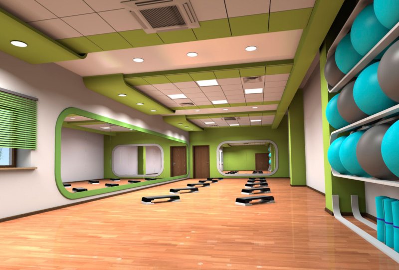 The interior of the gym