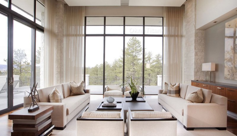 Living room with panoramic windows