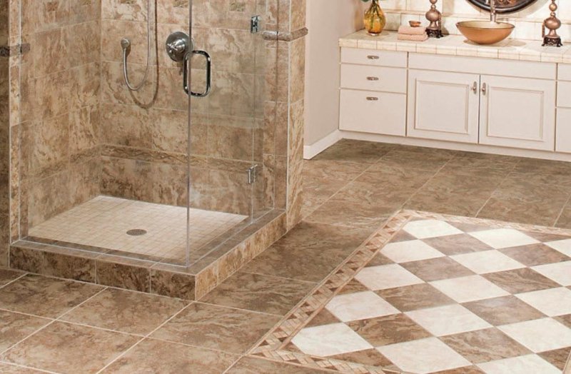 Shower from tiles