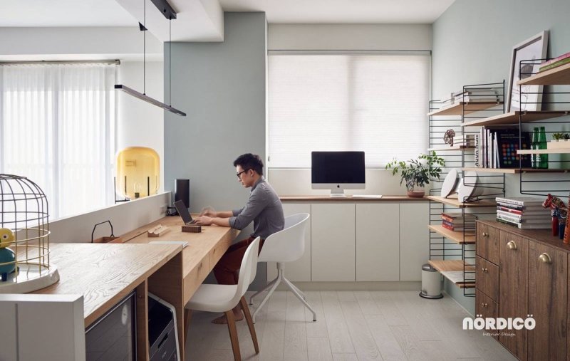 Office in the Scandinavian style