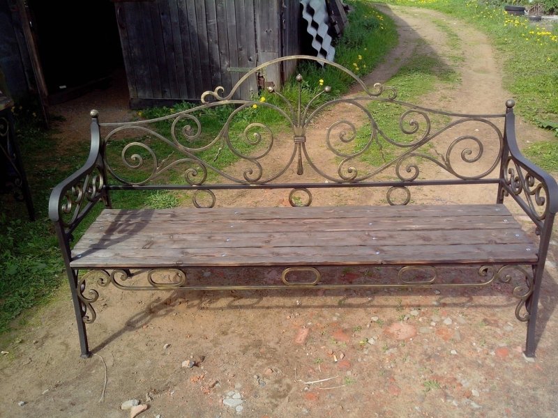 Forged garden bench