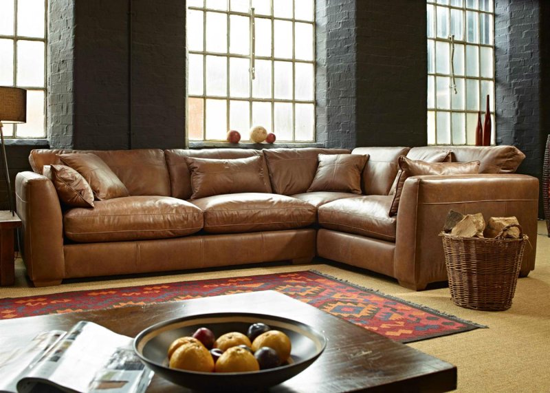 Leather sofa corner