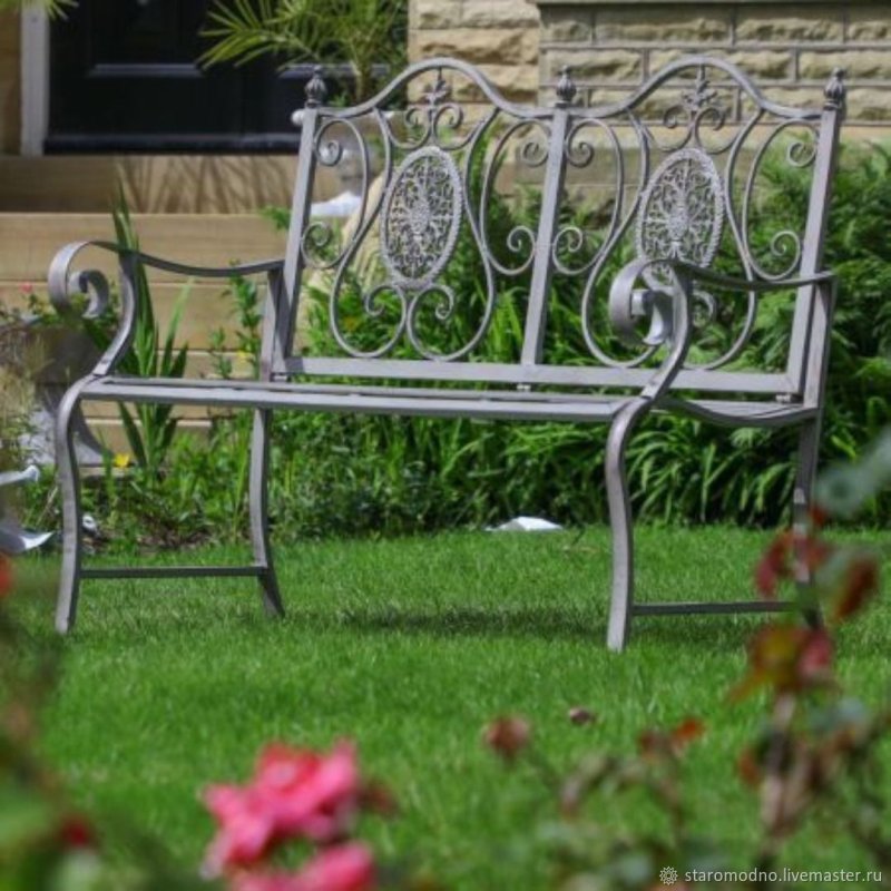 Forged garden bench