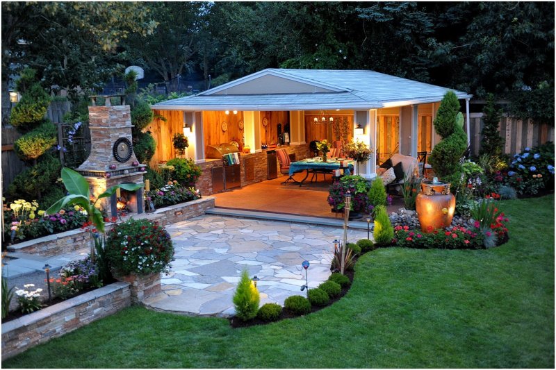 Patio in the landscape