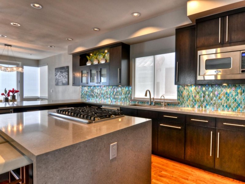 The interior of the kitchen is modern