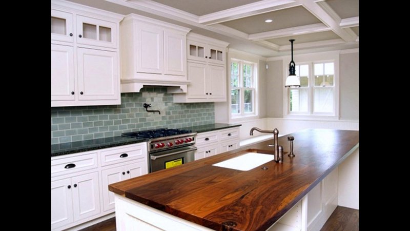 Wooden kitchen countertop