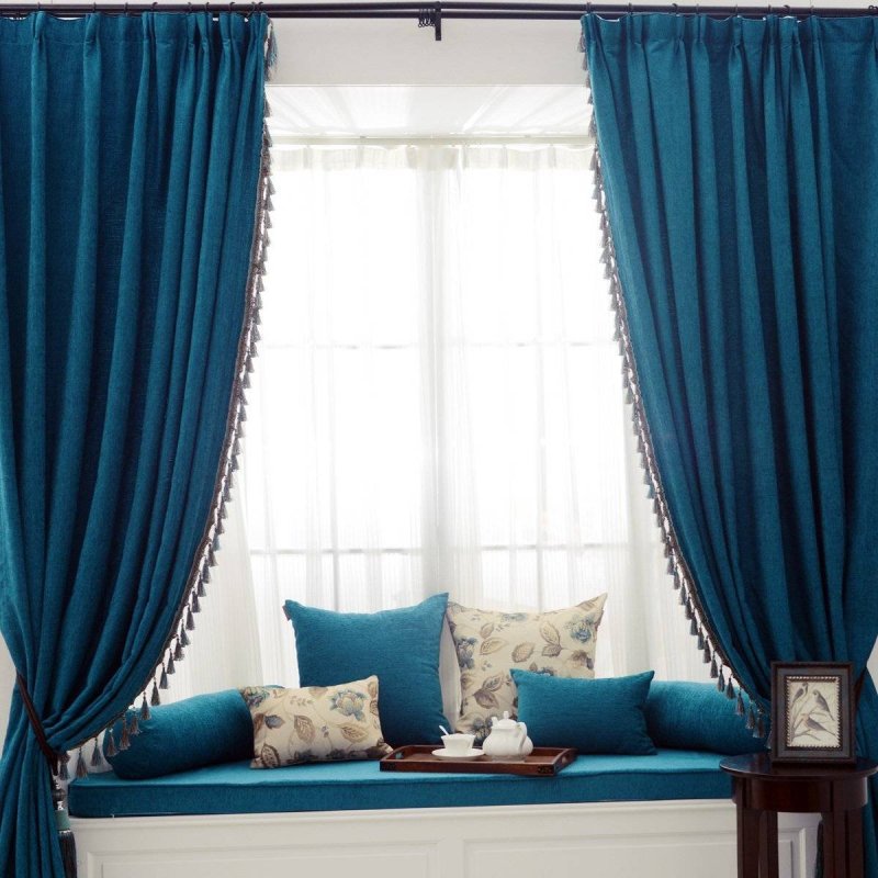 Blue curtains