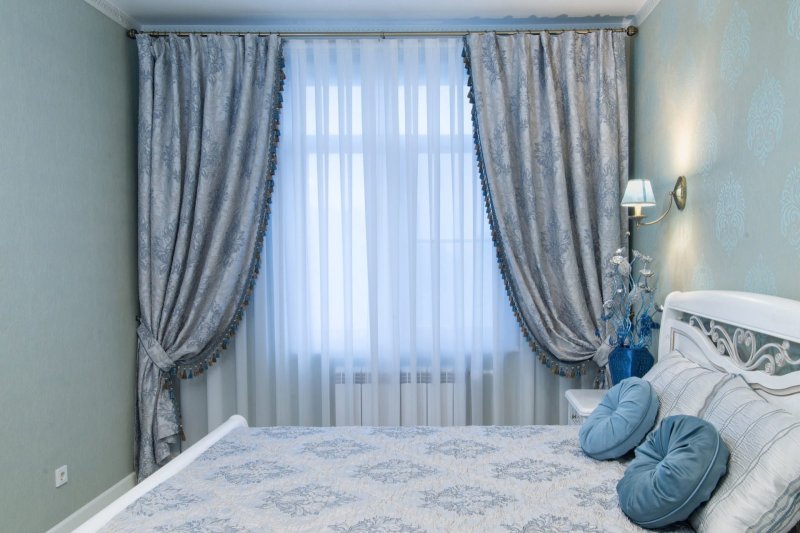 The curtain in the bedroom