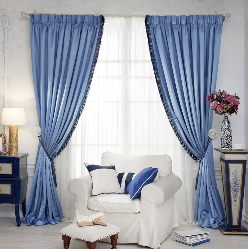 Blue curtains