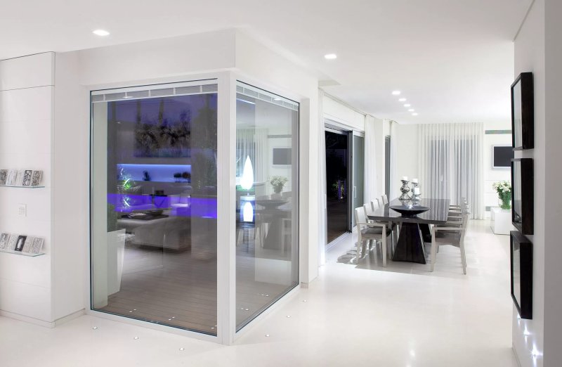 Glass partition in the interior