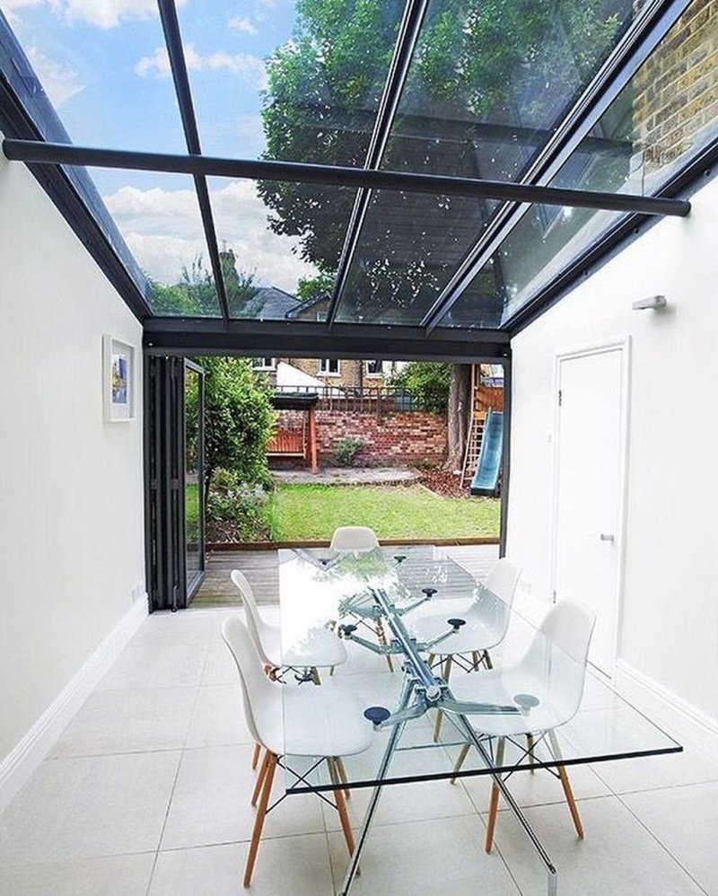 Veranda with a glass roof