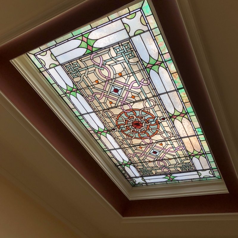 Ceiling stained glass window