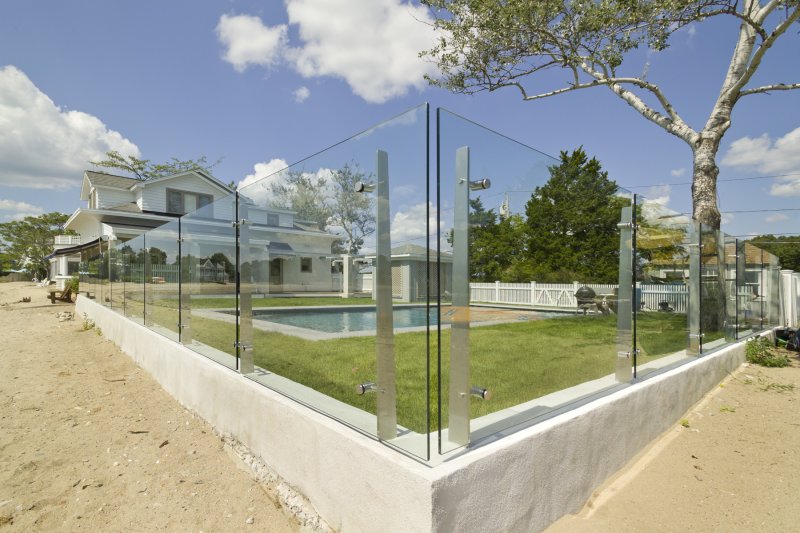 Glass fence of the pool