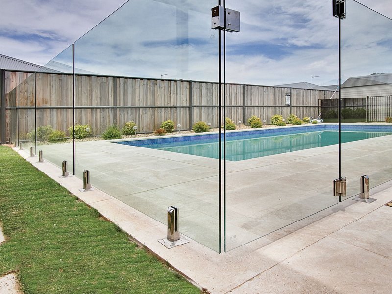 Glass fence of the pool